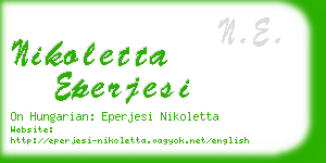 nikoletta eperjesi business card